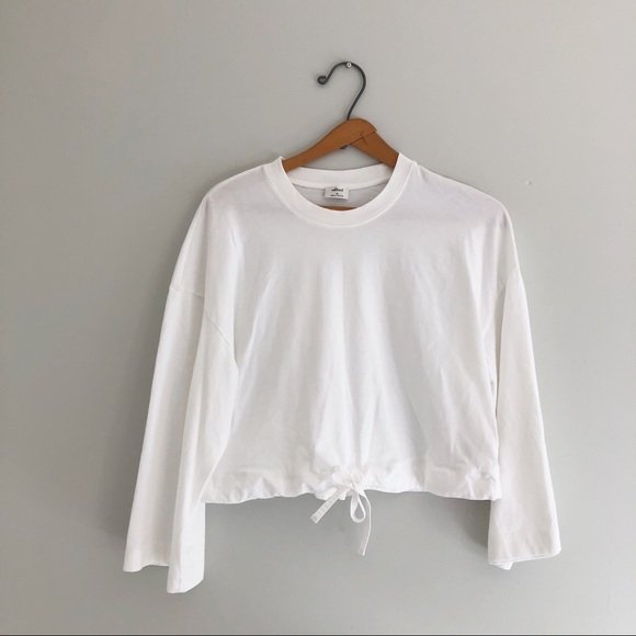 Aritzia Wilfred White Long Sleeve Top Size S